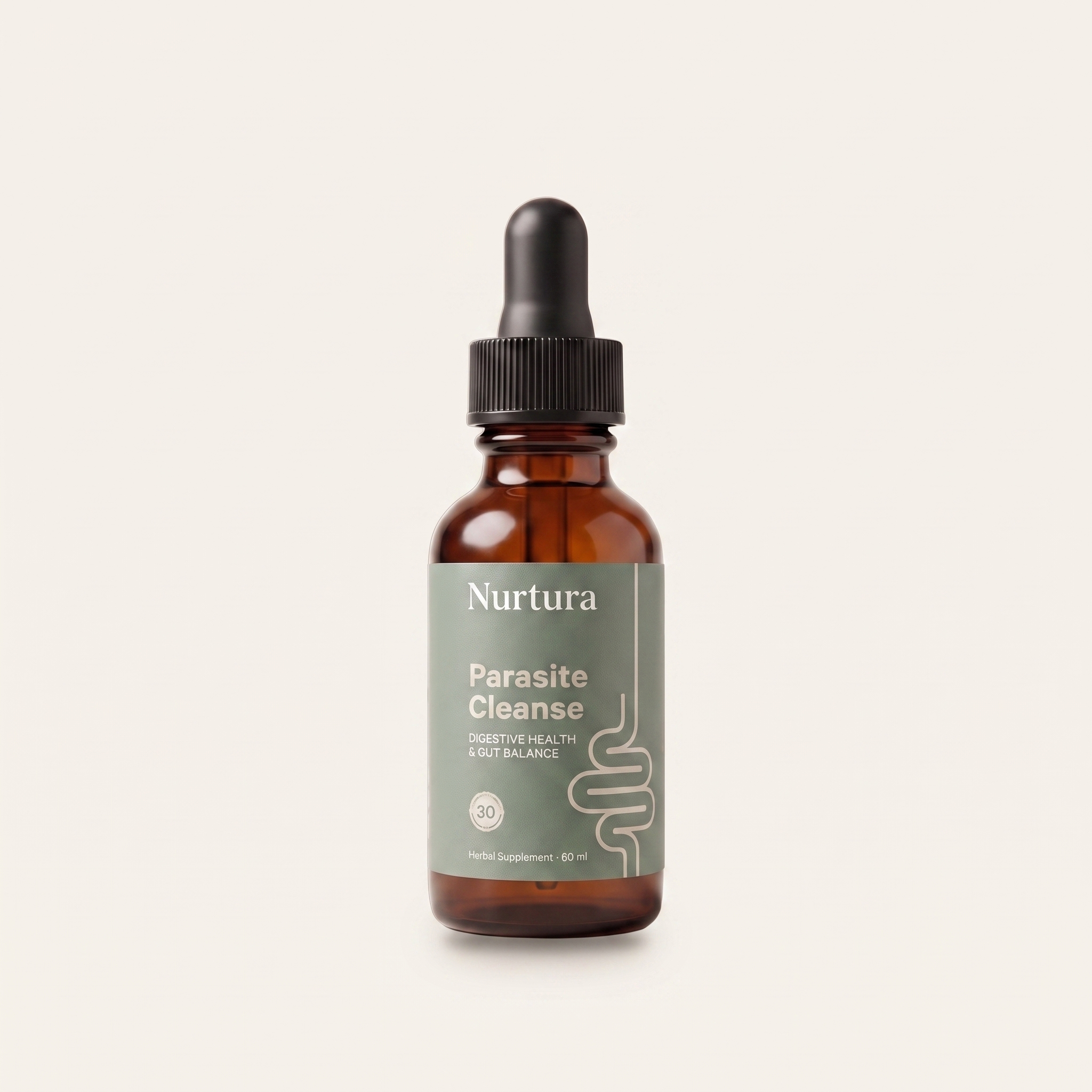 Nurtura Parasite Cleanse Drops bottle, front packshot, 60 ml