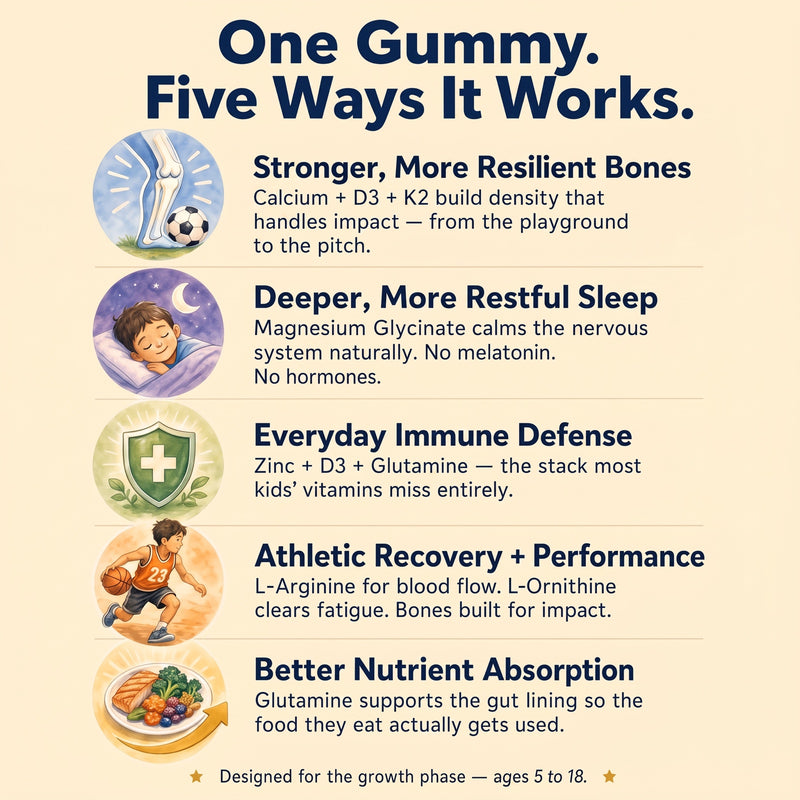 One gummy, five ways it works
