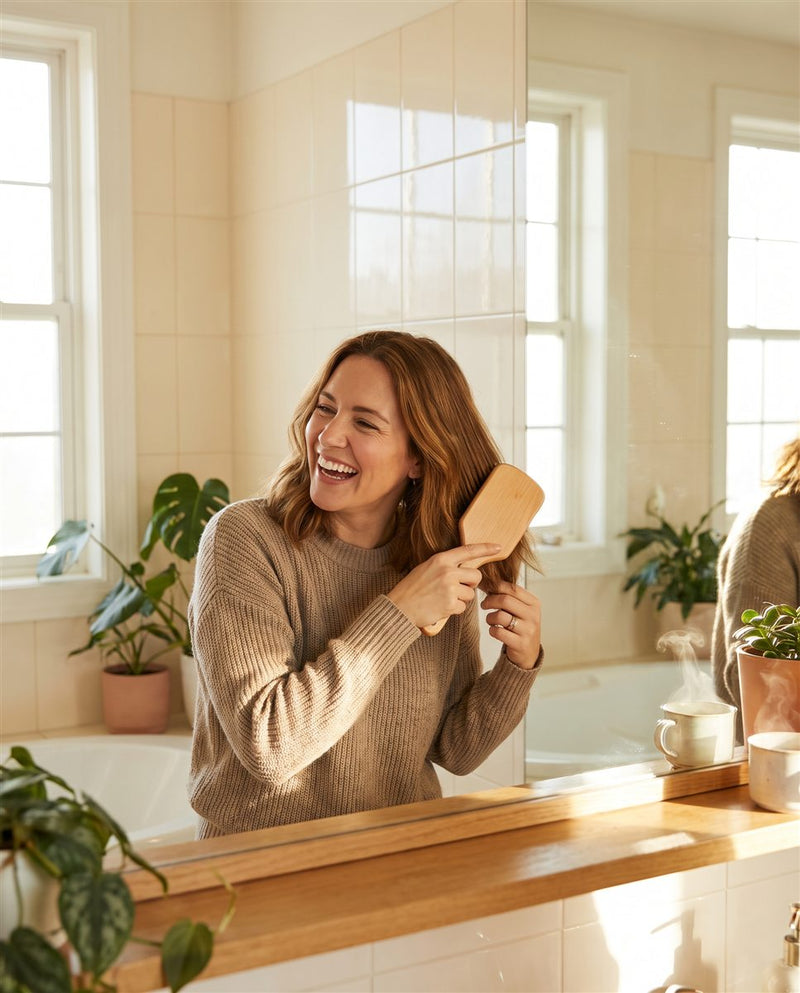 Week 12: brushing thick hair with energy in the morning