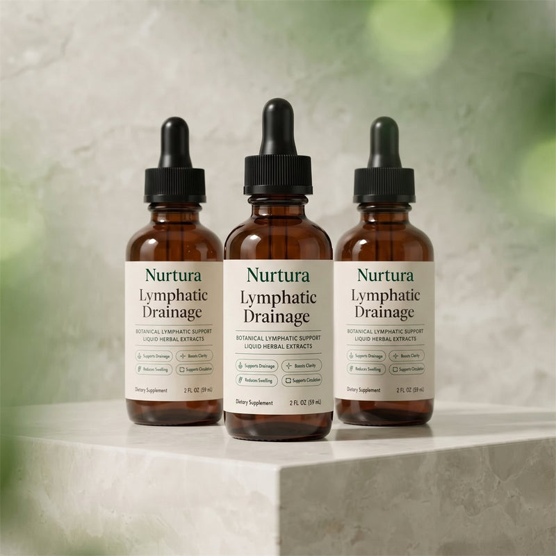 Nurtura Lymphatic Drainage Drops, three bottle pack