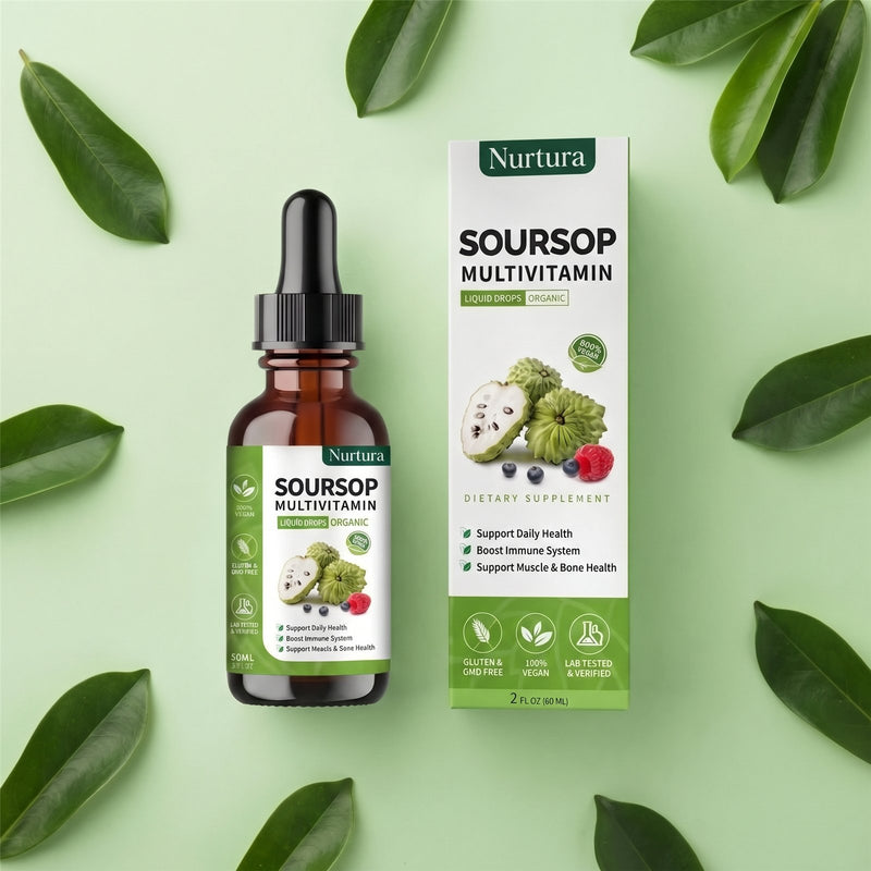 Nurtura Soursop Extract Drops bottle and box